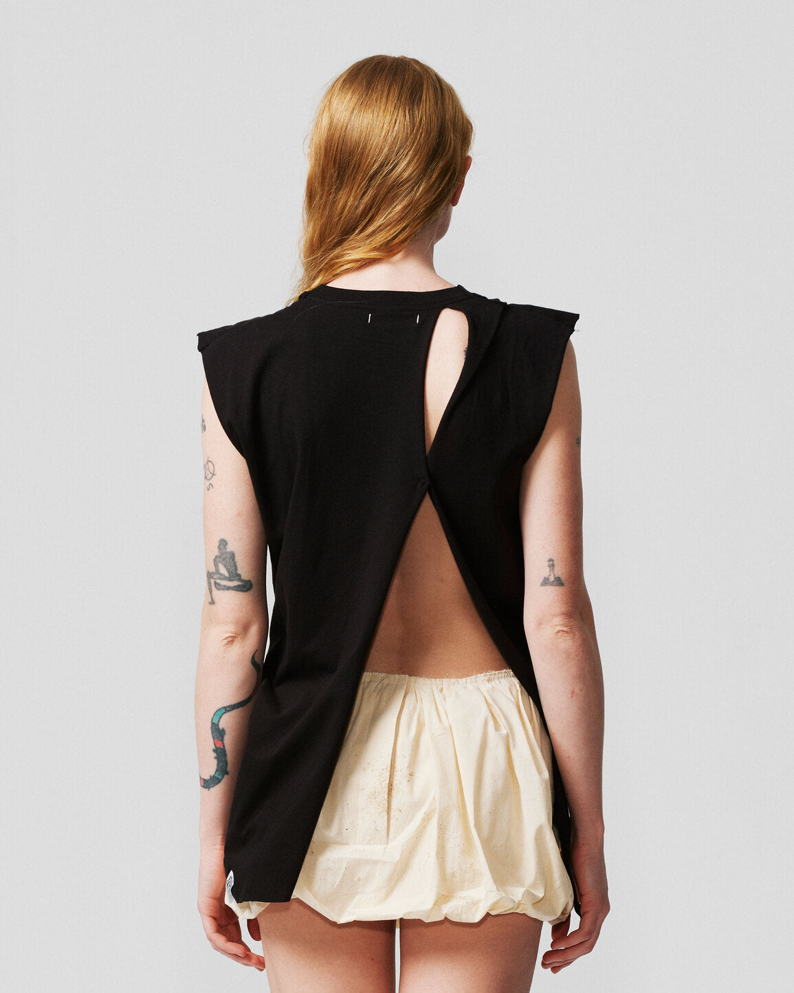 005-102 Asymmetrical Black T-shirt
